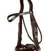 Dyon Dressage Patent Large Crank Noseband Double Bridle Brown